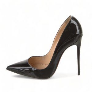 Christian Louboutin So Kate 120 Black Patent Leather Pointed Toe Pumps Heels